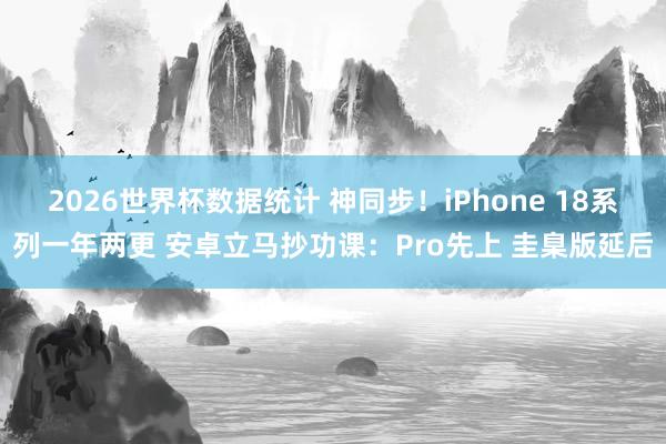 2026世界杯数据统计 神同步!iPhone 18系列一年两更 安卓立马抄功课:Pro先上 圭臬版延后