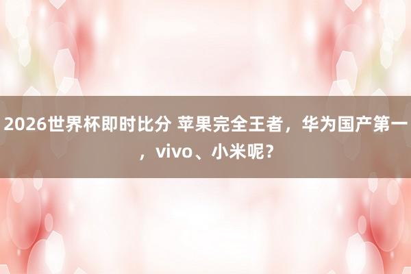 2026世界杯即时比分 苹果完全王者,华为国产第一,vivo、小米呢?
