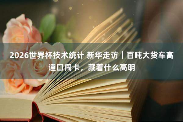 2026世界杯技术统计 新华走访｜百吨大货车高速口闯卡，藏着什么高明