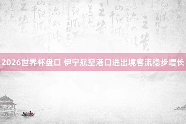 2026世界杯盘口 伊宁航空港口进出境客流稳步增长