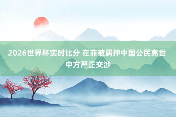 2026世界杯实时比分 在菲被羁押中国公民离世 中方严正交涉