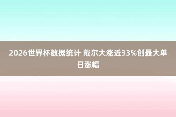2026世界杯数据统计 戴尔大涨近33%创最大单日涨幅
