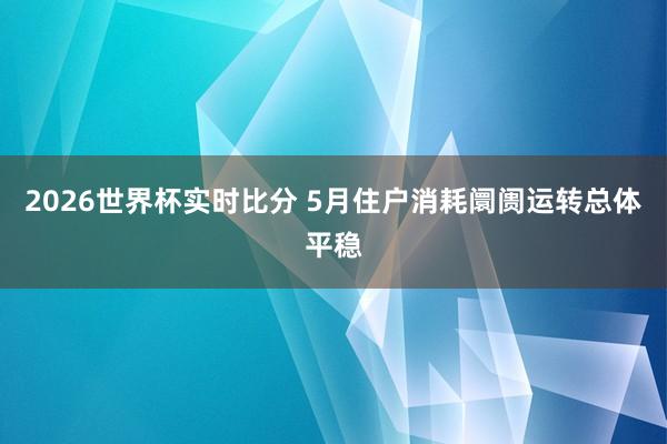 2026世界杯实时比分 5月住户消耗阛阓运转总体平稳
